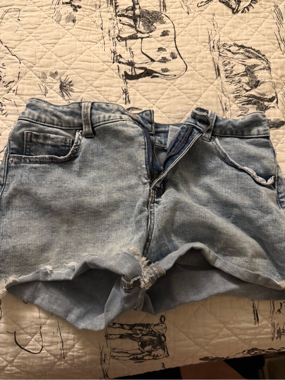 Time and Tru Light Blue High-Rise Denim Shorts